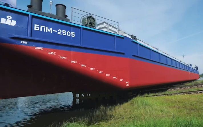 ООО «Самусьский ССЗ» спустил на воду пятую баржу из серии в 10 судов, пр. RDB 66.68М
