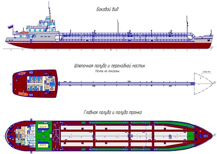 Дооборудование наливного судна пр. 1754Б вторым дном, бортами и тронковой палубой