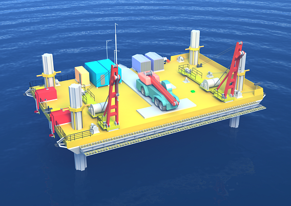 Несамоходная модульная строительная площадка для прибрежных морских акваторий (проект Р4818Б)